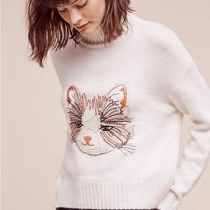 Moth Miaou Turtleneck Jumper, Ivory size XS